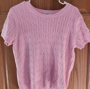 Pink Cable Knit Women's Sweater